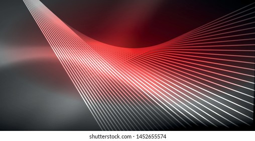 Neon glowing lines, magic energy space light concept, abstract background wallpaper design, vector illustration