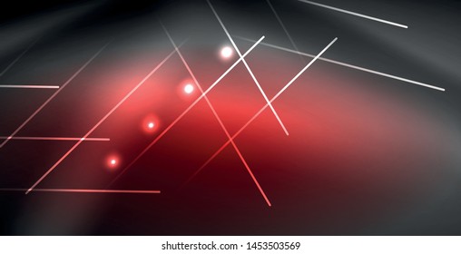 Neon glowing lines, magic energy space light concept, abstract background wallpaper design, vector illustration