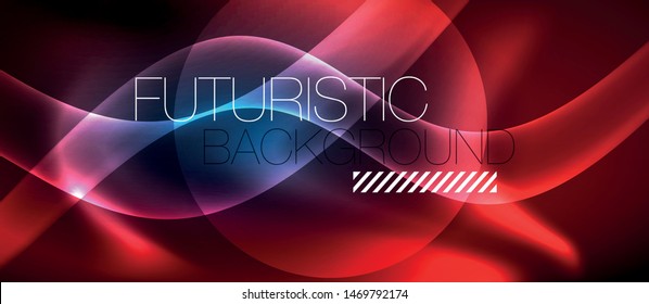 Neon glowing lines, magic energy space light concept, abstract background wallpaper design, vector illustration