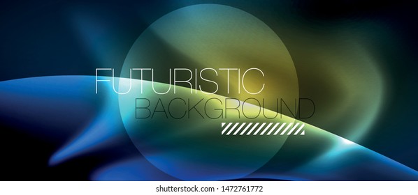 Neon glowing lines, magic energy space light concept, abstract background wallpaper design, vector illustration