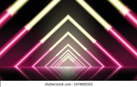 Neon glowing lines, magic energy space light concept, abstract background design
