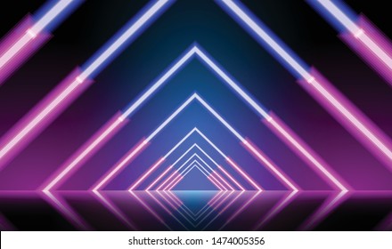 Neon glowing lines, magic energy space light concept, abstract background design