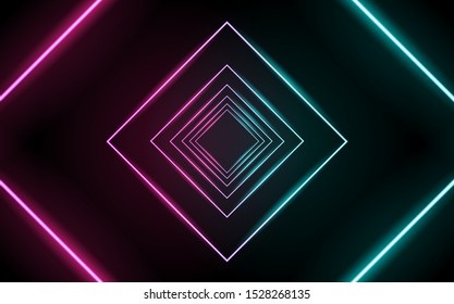 Neon glowing lines, magic energy space light concept, abstract background design