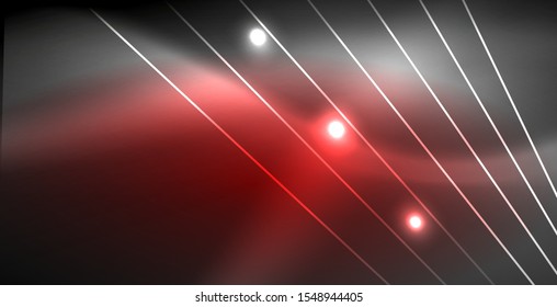Neon glowing lines, magic energy space light concept, abstract background wallpaper design, vector illustration