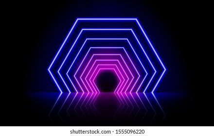 Líneas brillantes, concepto de luz de espacio mágico, diseño de fondo abstracto de lujo