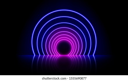 Neon glowing lines, magic energy space light concept, luxury abstract background wallpaper design