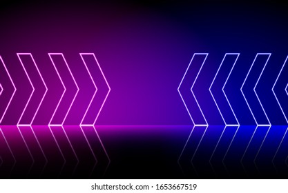 Líneas brillantes de neón, concepto de luz de espacio mágico, diseño de fondo abstracto