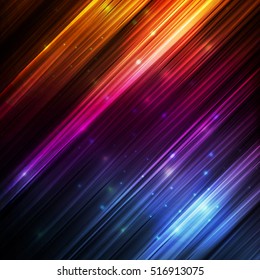 Neon glowing lines vector abstract background