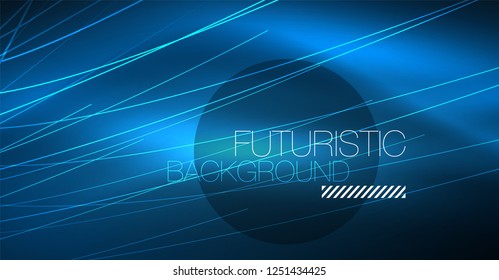 Neon glowing magic background, neon banner, night sky wallpaper. Magic light vector effect. Christmas abstract pattern.