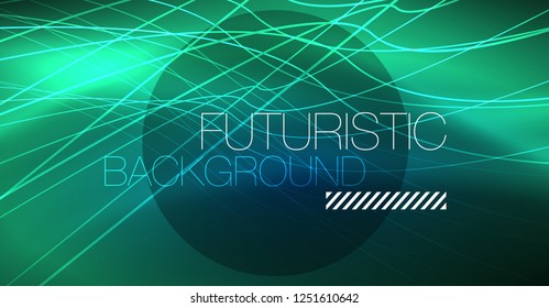 Neon glowing magic background, neon banner, night sky wallpaper. Magic light vector effect. Christmas abstract pattern.
