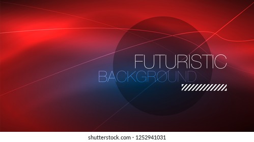 Neon glowing magic background, neon banner, night sky wallpaper. Magic light vector effect. Christmas abstract pattern.