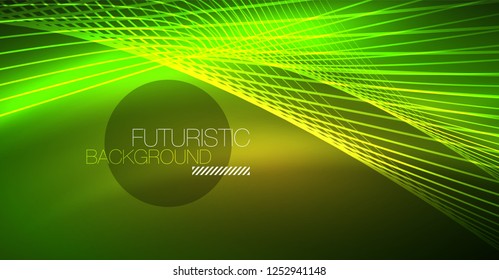 Fondo mágico brillante neón, pancarta de neón, papel tapiz de cielo nocturno. Efecto vector de luz mágica. Patrón abstracto de Navidad.
