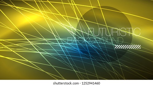 Neon leuchtend magischer Hintergrund, Neonbanner, Nachthimmelhintergrund. Magischer Licht-Vektoreffekt. Abstraktes Weihnachtsmuster.