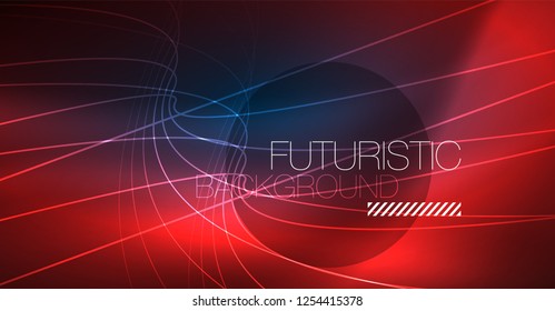 Neon leuchtend magischer Hintergrund, Neonbanner, Nachthimmelhintergrund. Magischer Licht-Vektoreffekt. Abstraktes Weihnachtsmuster.