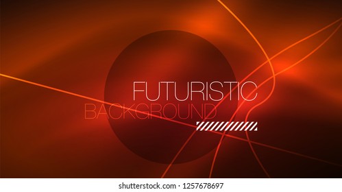 Neon glowing magic background, neon banner, night sky wallpaper. Magic light vector effect. Christmas abstract pattern.