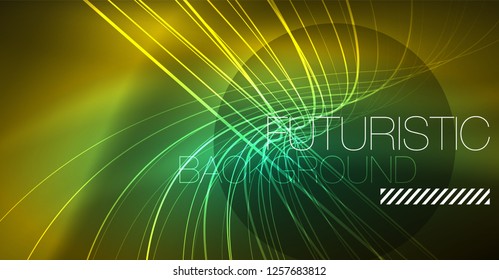 Fondo mágico brillante neón, pancarta de neón, papel tapiz de cielo nocturno. Efecto vector de luz mágica. Patrón abstracto de Navidad.