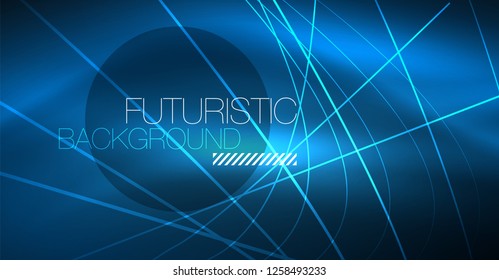 Fondo mágico brillante neón, pancarta de neón, papel tapiz de cielo nocturno. Efecto vector de luz mágica. Patrón abstracto de Navidad.