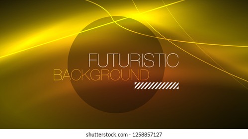 Neon glowing magic background, neon banner, night sky wallpaper. Magic light vector effect. Christmas abstract pattern.