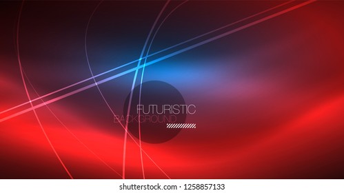 Fondo mágico brillante neón, pancarta de neón, papel tapiz de cielo nocturno. Efecto vector de luz mágica. Patrón abstracto de Navidad.