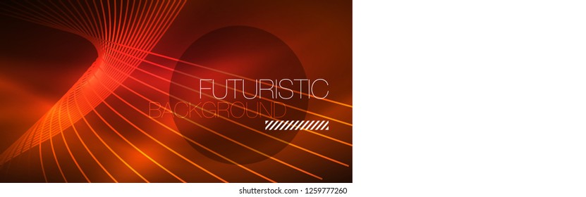 Neon glowing magic background, neon banner, night sky wallpaper. Magic light vector effect. Christmas abstract pattern.
