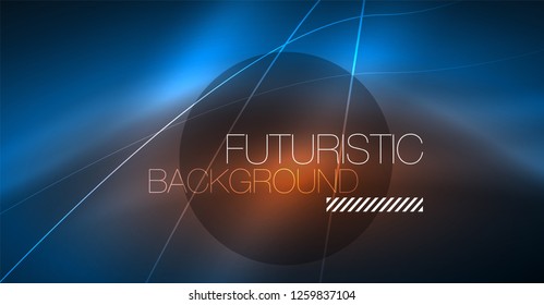 Neon glowing magic background, neon banner, night sky wallpaper. Magic light vector effect. Christmas abstract pattern.