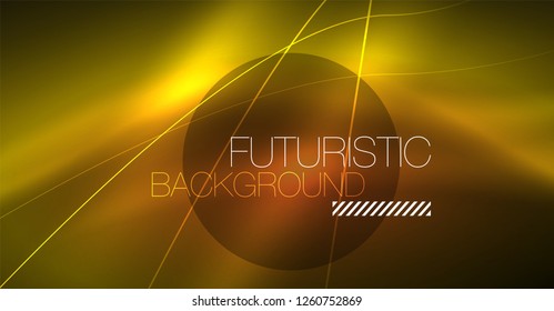 Neon glowing magic background, neon banner, night sky wallpaper. Magic light vector effect. Christmas abstract pattern.