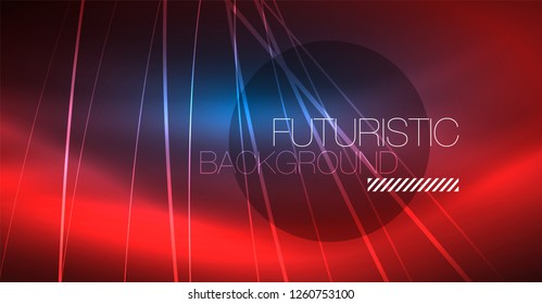Fondo mágico brillante neón, pancarta de neón, papel tapiz de cielo nocturno. Efecto vector de luz mágica. Patrón abstracto de Navidad.