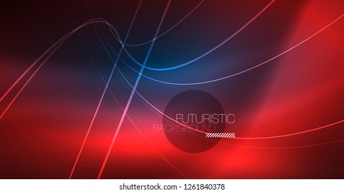 Neon leuchtend magischer Hintergrund, Neonbanner, Nachthimmelhintergrund. Magischer Licht-Vektoreffekt. Abstraktes Weihnachtsmuster.
