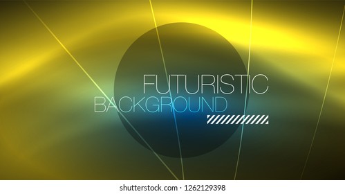 Neon glowing magic background, neon banner, night sky wallpaper. Magic light vector effect. Christmas abstract pattern.
