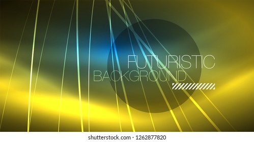 Neon glowing magic background, neon banner, night sky wallpaper. Magic light vector effect. Christmas abstract pattern.