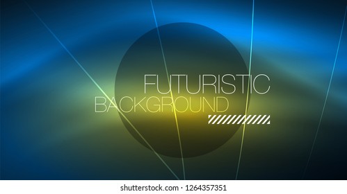 Neon glowing magic background, neon banner, night sky wallpaper. Magic light vector effect. Christmas abstract pattern.