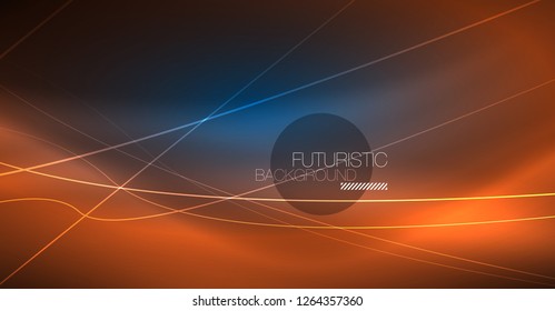 Fondo mágico brillante neón, pancarta de neón, papel tapiz de cielo nocturno. Efecto vector de luz mágica. Patrón abstracto de Navidad.
