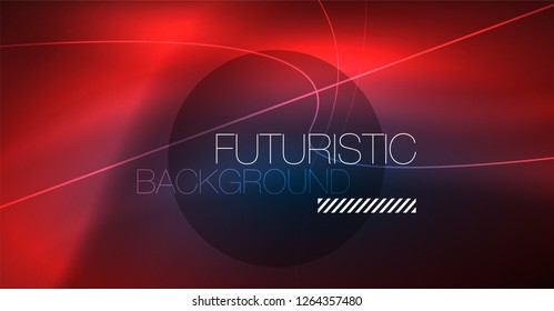Neon glowing magic background, neon banner, night sky wallpaper. Magic light vector effect. Christmas abstract pattern.