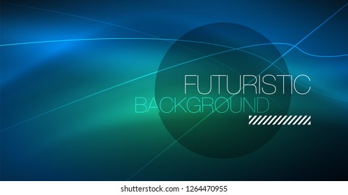 Neon glowing magic background, neon banner, night sky wallpaper. Magic light vector effect. Christmas abstract pattern.