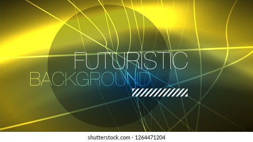 Neon glowing magic background, neon banner, night sky wallpaper. Magic light vector effect. Christmas abstract pattern.