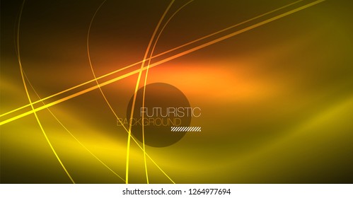 Neon leuchtend magischer Hintergrund, Neonbanner, Nachthimmelhintergrund. Magischer Licht-Vektoreffekt. Abstraktes Weihnachtsmuster.