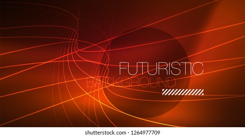 Neon glowing magic background, neon banner, night sky wallpaper. Magic light vector effect. Christmas abstract pattern.