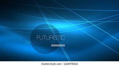 Fondo mágico brillante neón, pancarta de neón, papel tapiz de cielo nocturno. Efecto vector de luz mágica. Patrón abstracto de Navidad.