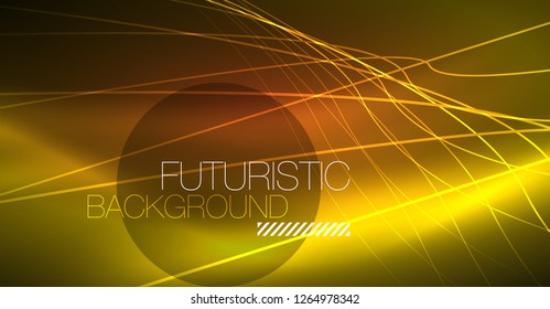 Neon leuchtend magischer Hintergrund, Neonbanner, Nachthimmelhintergrund. Magischer Licht-Vektoreffekt. Abstraktes Weihnachtsmuster.
