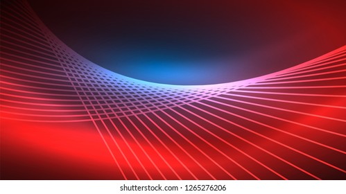 Fondo mágico brillante neón, pancarta de neón, papel tapiz de cielo nocturno. Efecto vector de luz mágica. Patrón abstracto de Navidad.