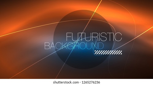 Neon glowing magic background, neon banner, night sky wallpaper. Magic light vector effect. Christmas abstract pattern.