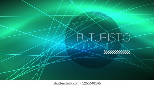 Fondo mágico brillante neón, pancarta de neón, papel tapiz de cielo nocturno. Efecto vector de luz mágica. Patrón abstracto de Navidad.
