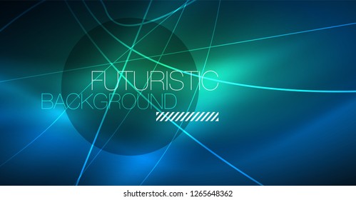 Fondo mágico brillante neón, pancarta de neón, papel tapiz de cielo nocturno. Efecto vector de luz mágica. Patrón abstracto de Navidad.