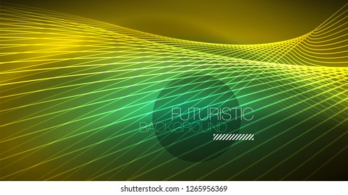 Neon leuchtend magischer Hintergrund, Neonbanner, Nachthimmelhintergrund. Magischer Licht-Vektoreffekt. Abstraktes Weihnachtsmuster.