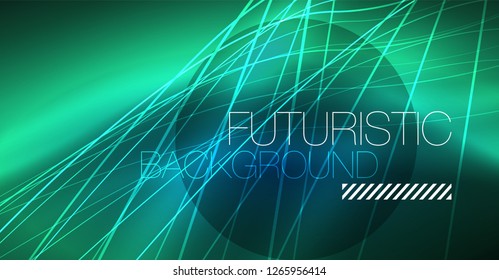 Neon leuchtend magischer Hintergrund, Neonbanner, Nachthimmelhintergrund. Magischer Licht-Vektoreffekt. Abstraktes Weihnachtsmuster.