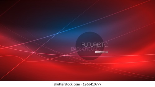Fondo mágico brillante neón, pancarta de neón, papel tapiz de cielo nocturno. Efecto vector de luz mágica. Patrón abstracto de Navidad.