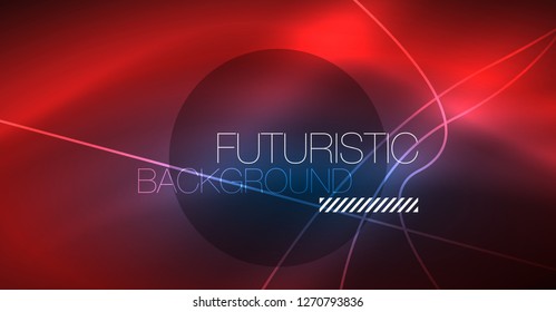 Neon leuchtend magischer Hintergrund, Neonbanner, Nachthimmelhintergrund. Magischer Licht-Vektoreffekt. Abstraktes Weihnachtsmuster.