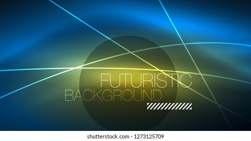 Neon leuchtend magischer Hintergrund, Neonbanner, Nachthimmelhintergrund. Magischer Licht-Vektoreffekt. Abstraktes Weihnachtsmuster.