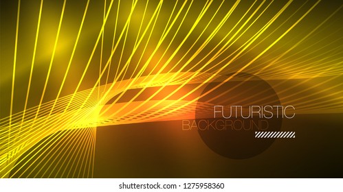 Fondo mágico brillante neón, pancarta de neón, papel tapiz de cielo nocturno. Efecto vector de luz mágica. Patrón abstracto de Navidad.