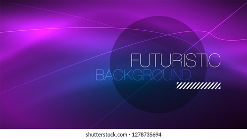 Neon leuchtend magischer Hintergrund, Neonbanner, Nachthimmelhintergrund. Magischer Licht-Vektoreffekt. Abstraktes Weihnachtsmuster.